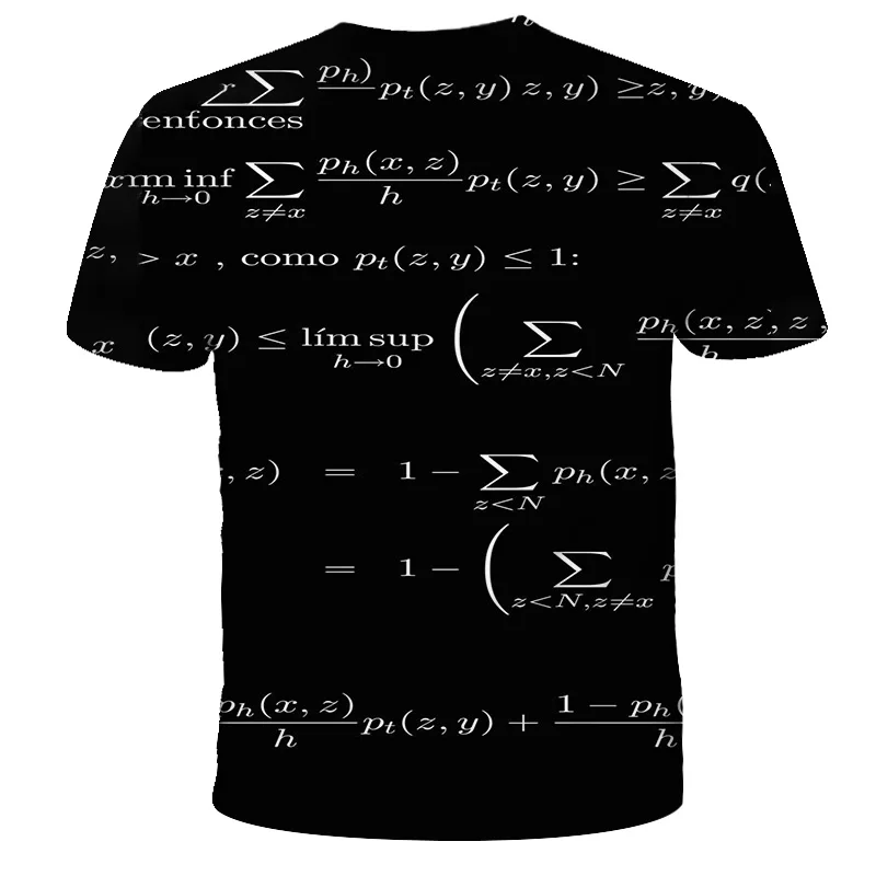 

Harajuku physics formula math T-shirt 3D printed children's T-shirt 3D printed brand street fun T-shirt men's wear 2021
