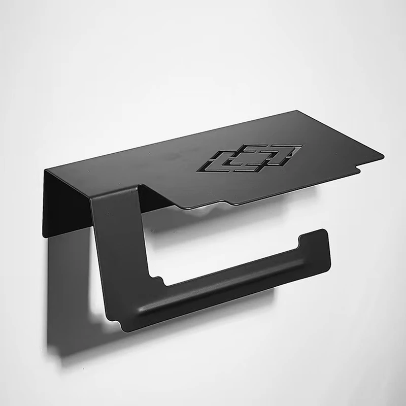 

Toilet Paper Holder Black/Brushed Stainless Steel Bathroom Accessories Roll Paper Shelf Paper Towel Bar Storage Rack Tissue Rack