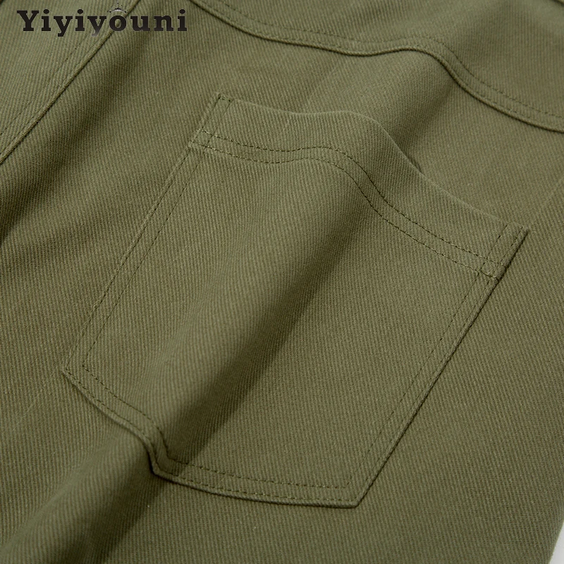 

Yiyiyouni Casual High Waist Loose Cotton Trousers Women's Clothing Vintage Straight Pants Harajuku Women Korean Cargo Pants 2021