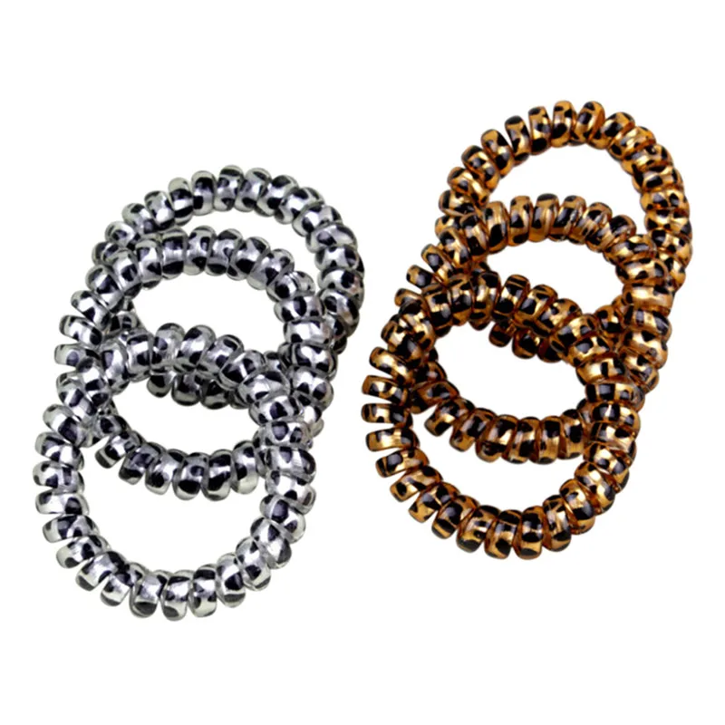 Оптовая продажа 5 шт. женские леопардовые эластичные резинки для волос