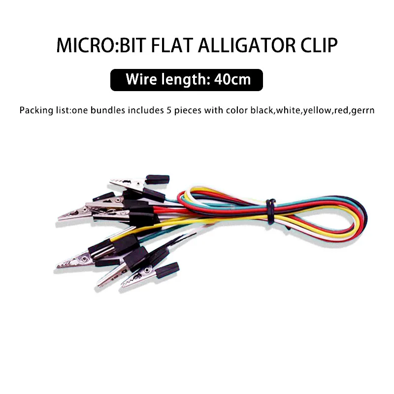 5 pcs/lot Micro:bit 40mm Flat Alligator Clip Double-headed Programmer Clips with for Microbit Cable Wire | Компьютеры и офис