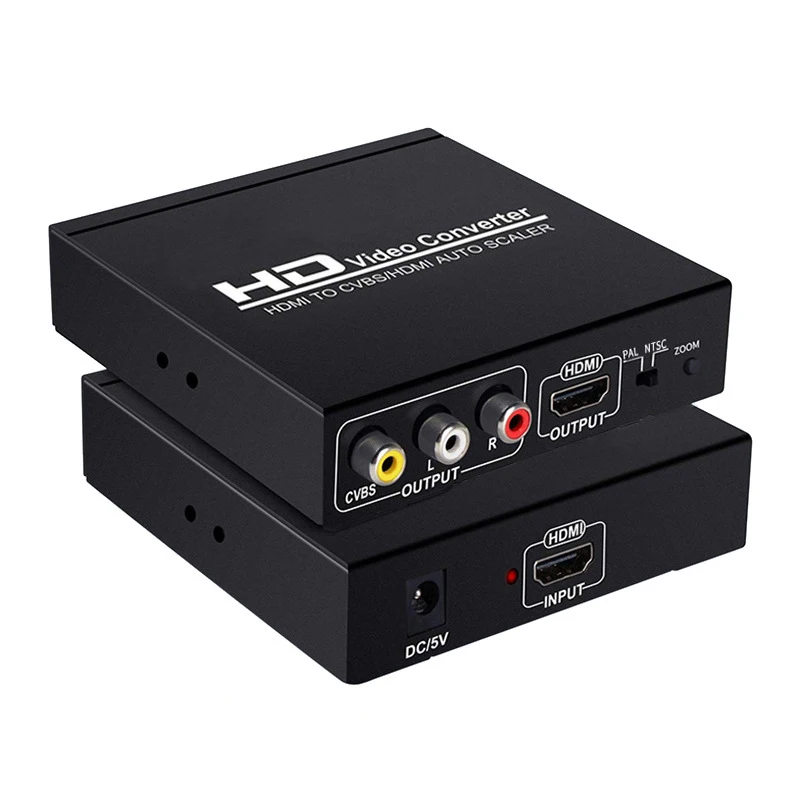 

2323 LSM HDMI-совместимый преобразователь в HDMI-совместимый 3RCA CVBS AV композитный видео аудио адаптер Поддержка 1080P PAL NTSC ZOOM