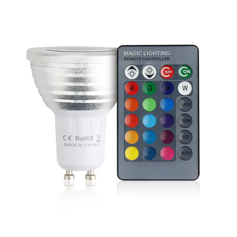 GU10 RGB светодиодный светильник 3 Вт пульт дистанционного управления для