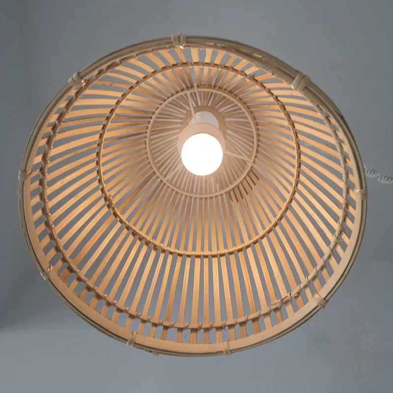 Бамбуковая лампа ручной работы тканая Подвесная абажур светильник в стиле бохо