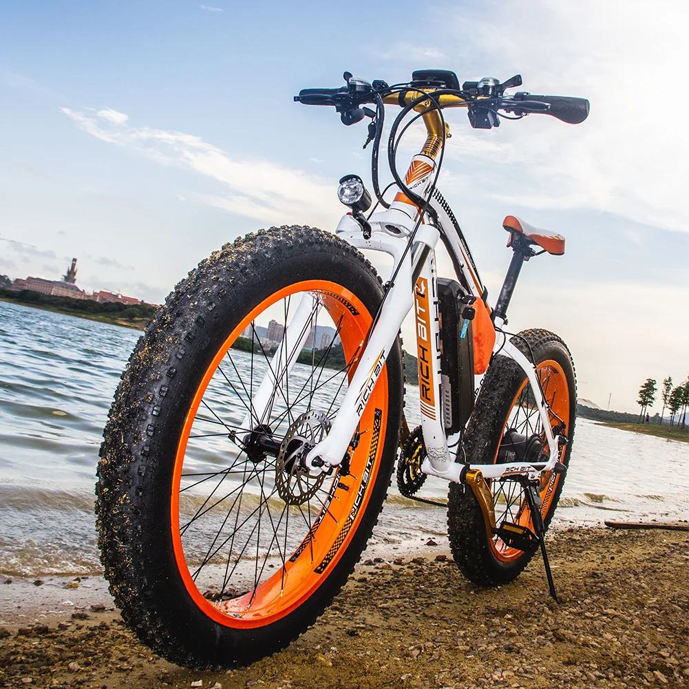 Verkauf ElectricEbike RT-022 100WMountain Bike 48V17Ah Abnehmbare Lithium-Batterie 4,0 Fett Reifen Ebike Hydraulische Bremse Beach Cruiser Bike