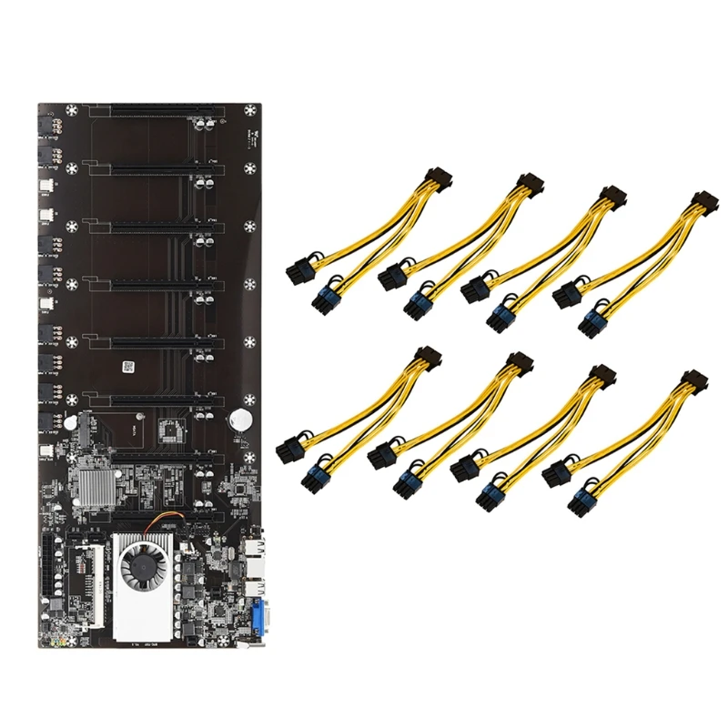 

BTC-T37 Motherboard Set 8 PCI-E 16X 8 x USB2.0 / DDR3 Sodimm SATAIII Interface Professional Mining Motherboard