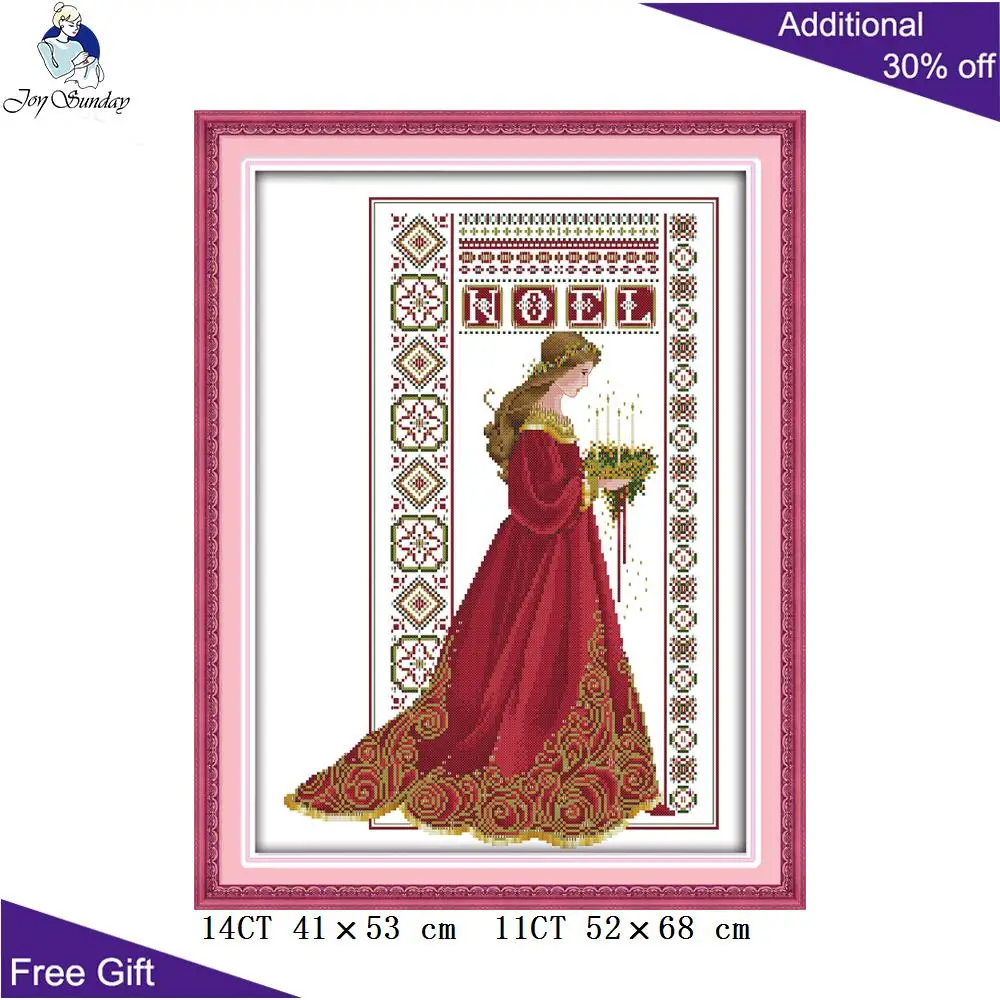 Joy Sunday Красивая вышивка крестиком R864R884R885(2) 14CT 11CT подсчитанный и отпечатанный