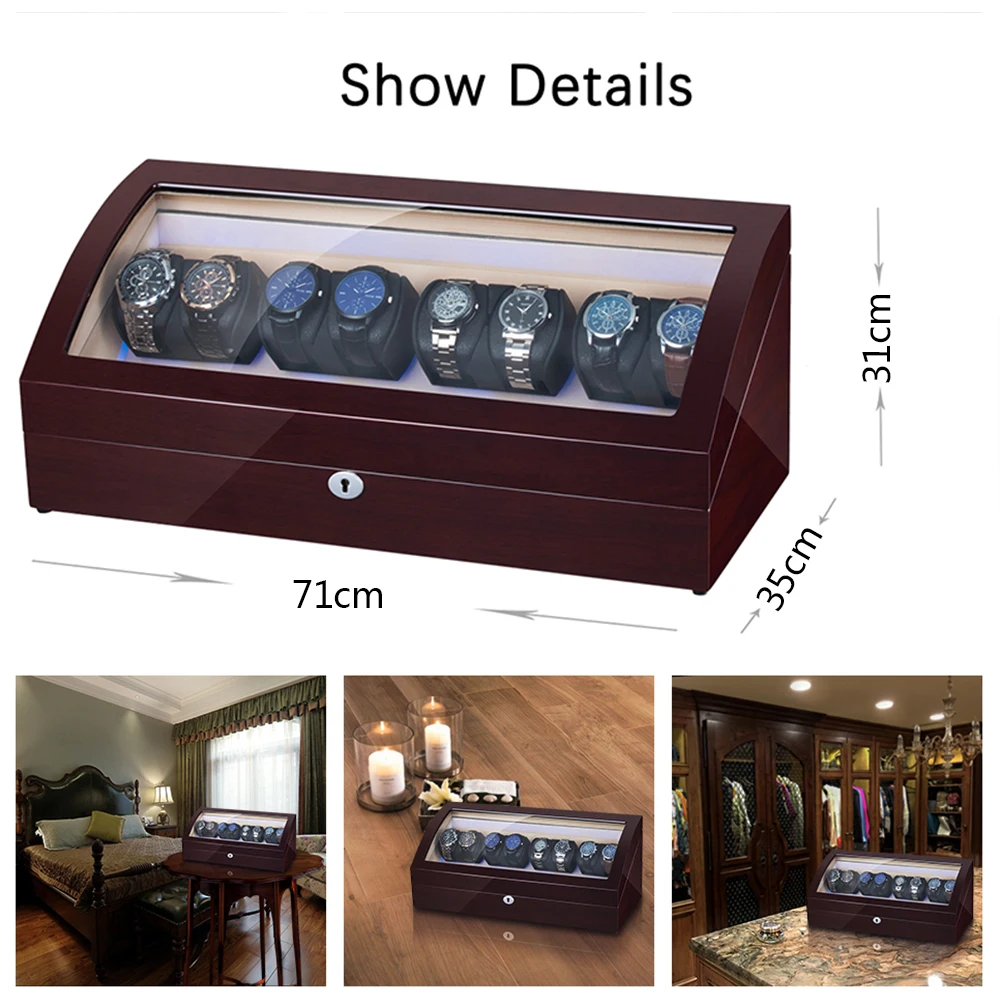 5 MODES 6+7 Watch Winder for Automatic Watches Chain Motor Wooden Rotary Shaker Watch Accessories Box Watches Storage Collector enlarge