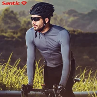 santic men cycling jersey long sleeves anti sweat quick dry full zipper summer autumn road bike race mtb maillot de cyclisme
