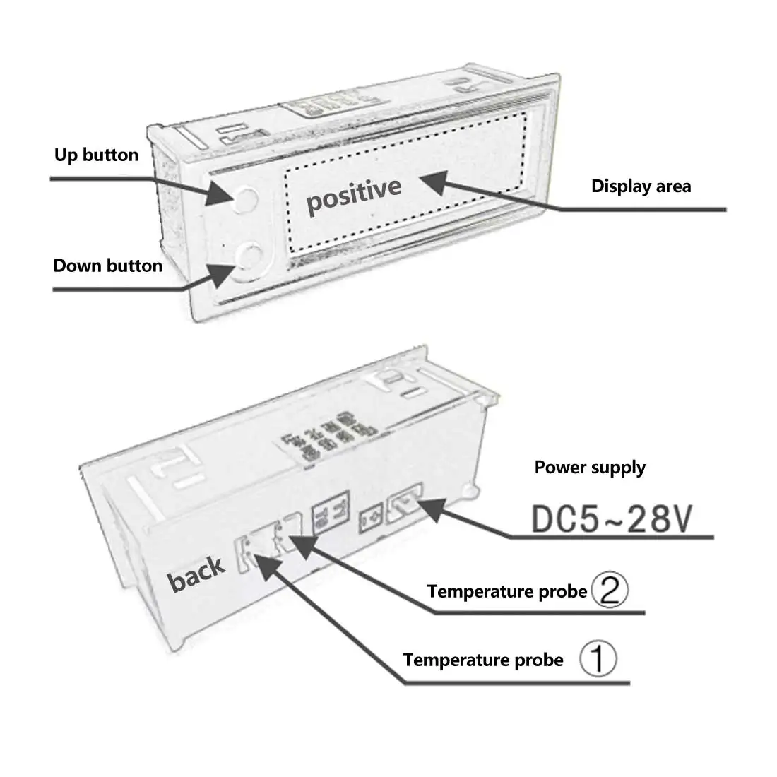 

Multi Function Clock High Precision Temperature And Tension Monitor Inside And Outside Vehicle Battery Tester DC 12V
