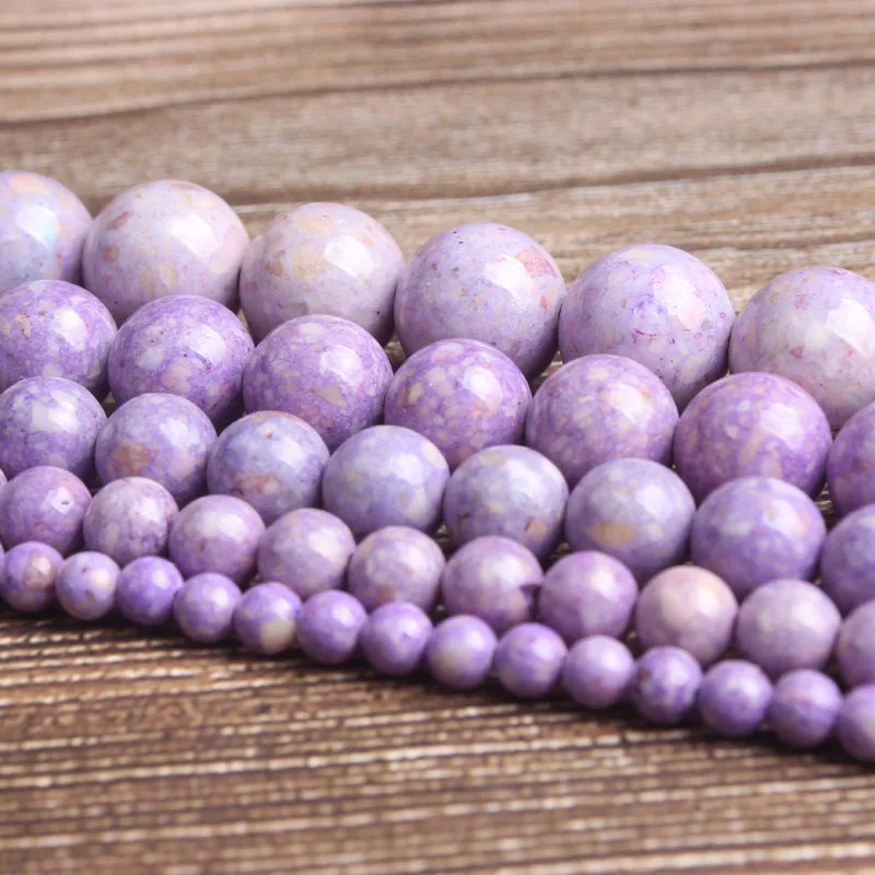 Lan Li модные натуральные ювелирные изделия фиолетовый окаменение свободные