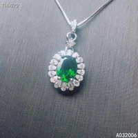 kjjeaxcmy fine jewelry 925 silver inlaid natural diopside gemstone luxury necklace ladies pendant support check