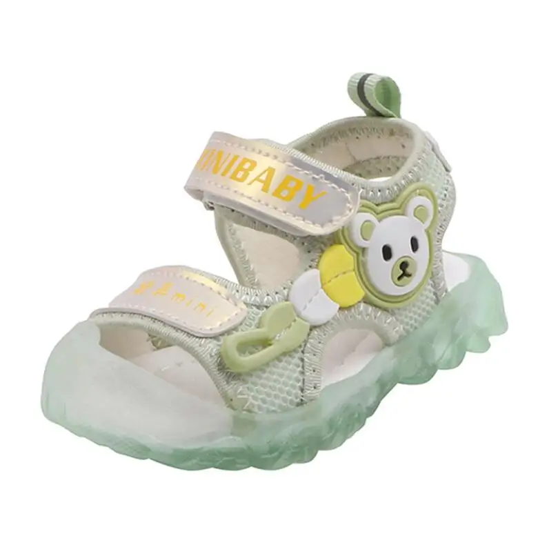 Светодиодный светильник летние детские сандалии для мальчиков и девочек пляжные