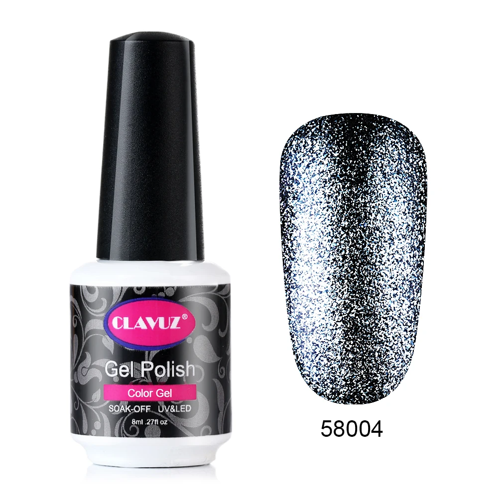 Гель лак для ногтей CLAVUZ серого цвета 8 мл серия + Платиновые УФ лампа дизайна серый