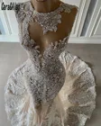 Женское кружевное платье-русалка, длинное платье невесты с аппликацией, сексуальное пляжное платье, 2021