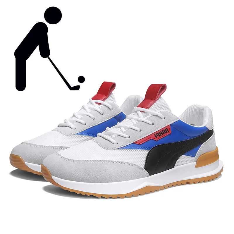 

2021 Summer Mesh Breathable Men Golf Shoes Comfortable Soft and Healthy Walking Shoes Outdoor Non-slip Fashion Golf Sneakers Men