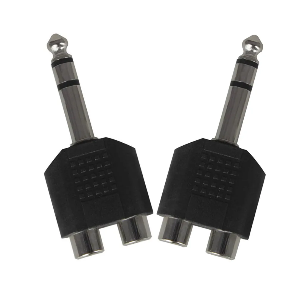 6.35mm Headphone Mic Audio Cable Converter Adapter 1 Male To 2 Female |