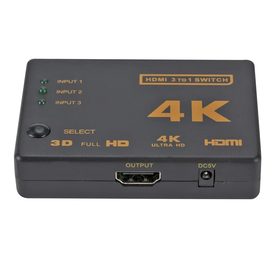 PzzPss HDMI переключатель коробка 3x1 мини разветвитель Sup Порты и разъёмы 4K HD 1080P видео 3
