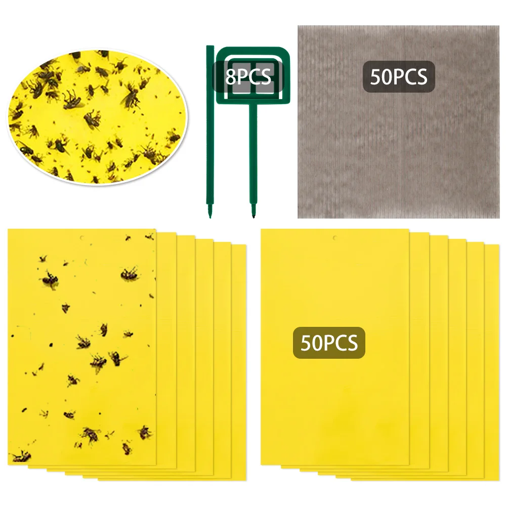 50 шт. прочные ловушки для мух липкие доски желтые ловля насекомых-вредителей