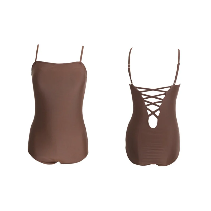 

2021 New Retro Sexy One-piece Bikini Gathered to Cover Belly and Slim Swimsuit Solid Color Hollow Beautiful Back Swimsuit