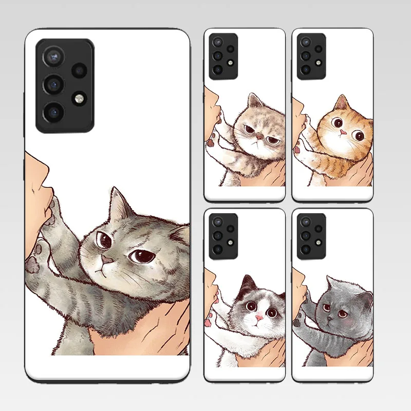 

Paint Phone Case For Samsung Galaxy A32 A42 A52 A72 4G 5G A71 A51 A41 A31 A21S A11 Cute Cats Cover TPU Persian Cat