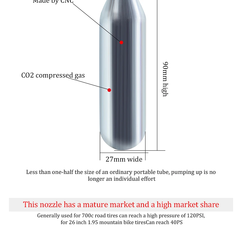 Портативный велосипедный инструмент мини-насос CO2 насос с хранение картриджей канистра изолированный рукав воздушный велосипедный насос велосипедный мяч насос