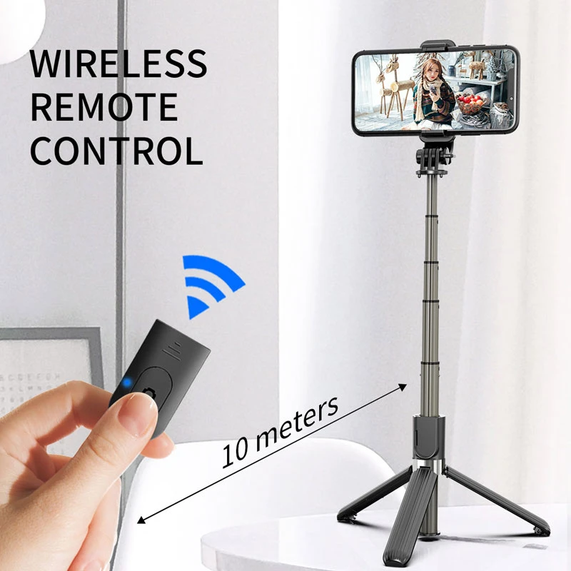

Roreta 3 in 1 Aluminum Wireless Bluetooth Selfie Stick Foldable Tripod Expandable Monopod with Remote shutter For Smart Phone