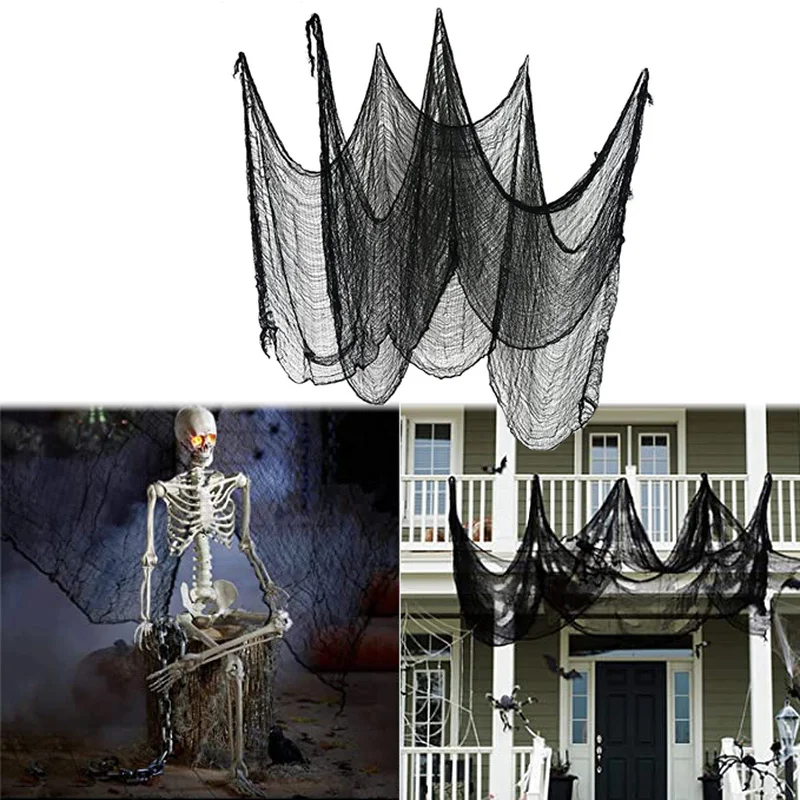 Жуткая ткань для Хэллоуина украшение на окно искусственное платье с призраком