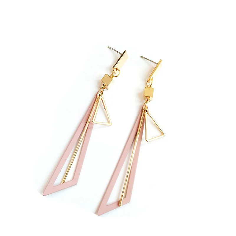 Длинные геометрические серьги в европейском и американском стиле женские
