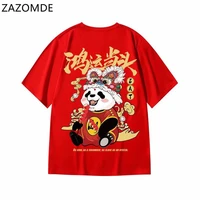zazomde 2022 new men red tshirt men printed t shirt men hip hop tshirt men toptee cotton chinese style street tees streetwear
