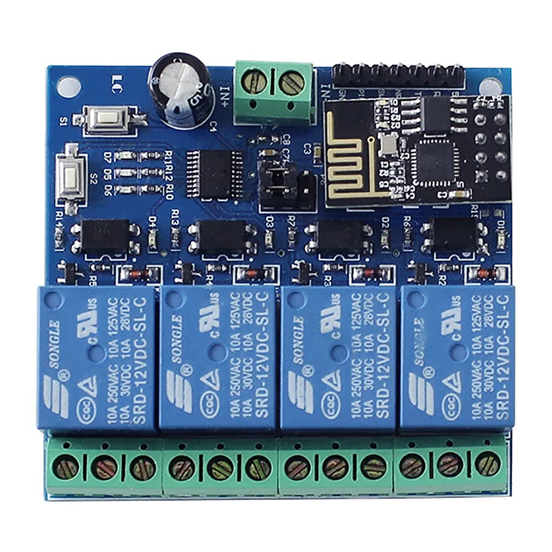 4 канальная релейная плата ESP8266 модуль Wi Fi для умного дома реле канала 12 В