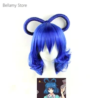 east project ten desires kaku seiga blue blue scrunchie custom made wig cosplay hairwear wigwig cap