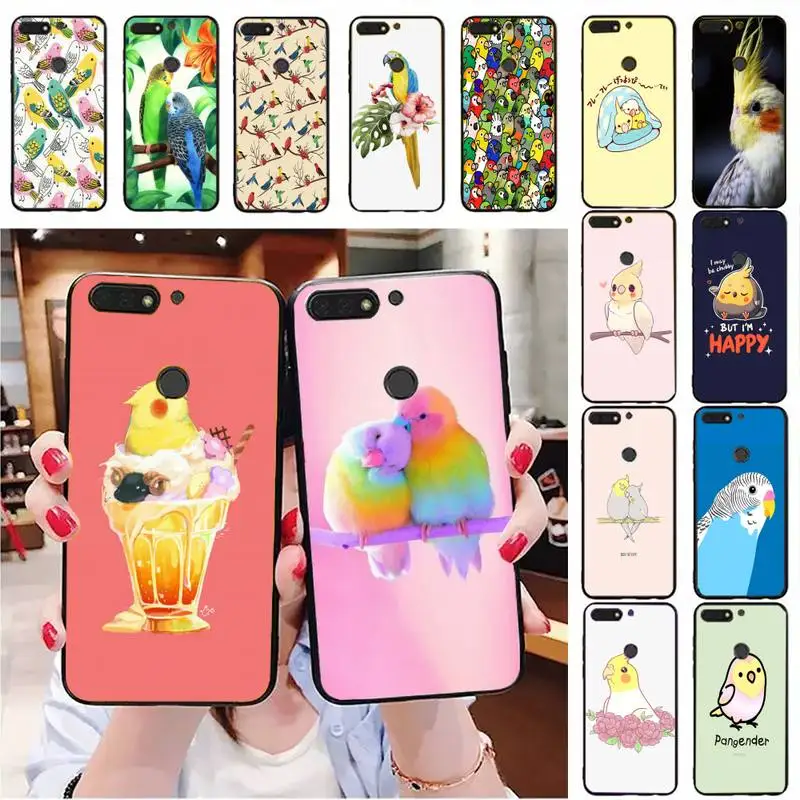 

Cute animal Chubby Cockatiel Phone Case For Huawei Honor 7A 8X 9 10 20lite 10i 20i 7C 8C 5A 8A Honor Play 9X pro Mate 20 lite