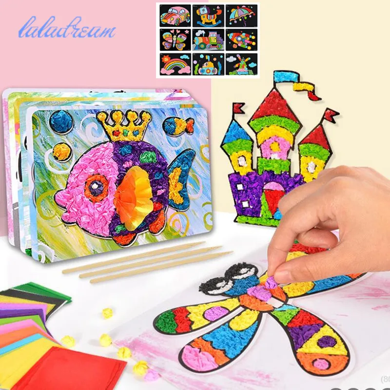 3set creative Felt Paper Handicraft Kindergarten Material Funny Arts And Craft Gift DIY Cartoon Crafts Toys For Children