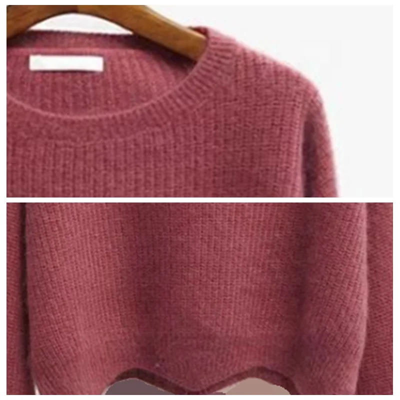 

Autumn Winter Casual All-match Warm O-neck Women Sweater Long-sleeved Female Short Knitted Jumpers Pullover Sweater Knit Tops