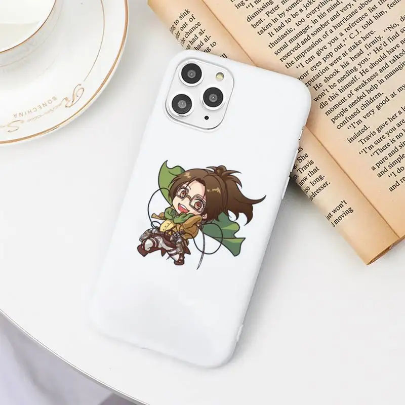 

Hot Anime Attack On Titan Phone Case Candy Color for iPhone 6 7 8 11 12 s mini pro X XS XR MAX Plus