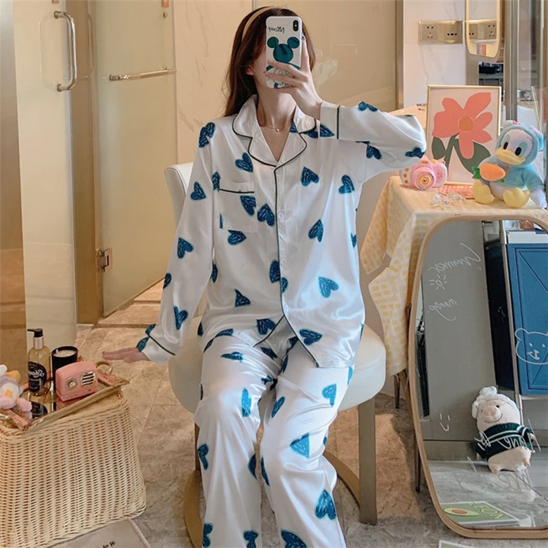 Женская пижама сексуальная летняя женская в горошек с принтом длинная рубашка