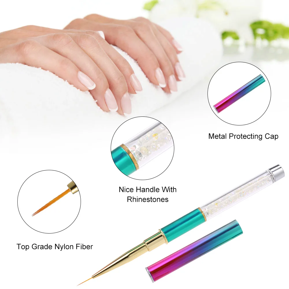 1 шт. кисть для ногтей гелевый рисунок акриловая дизайна ручка металл акриловый