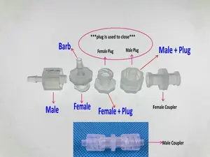 100 шт.лот медицинское оборудование, замок Luer, Штекерный разъем (polyprop), адаптер, заглушки, муфты