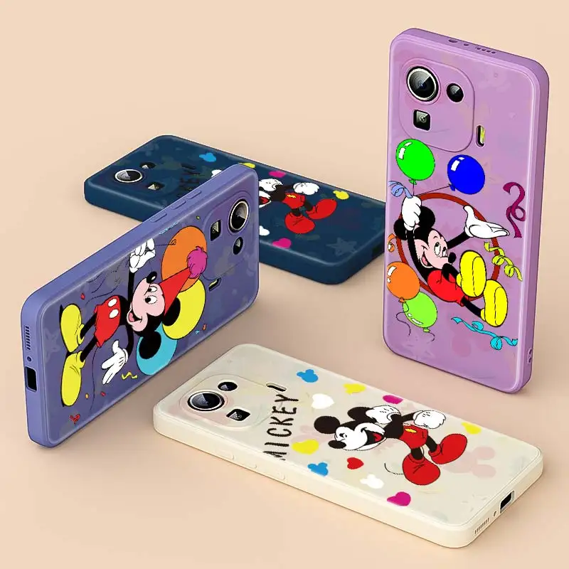 

Mickey Mouse Naughty Liquid Silicone Soft TPU For Xiaomi 11 Ultra 11T 11i 10T 10S 10i 10 9 9SE 8SE Pro Lite 5G Phone Case