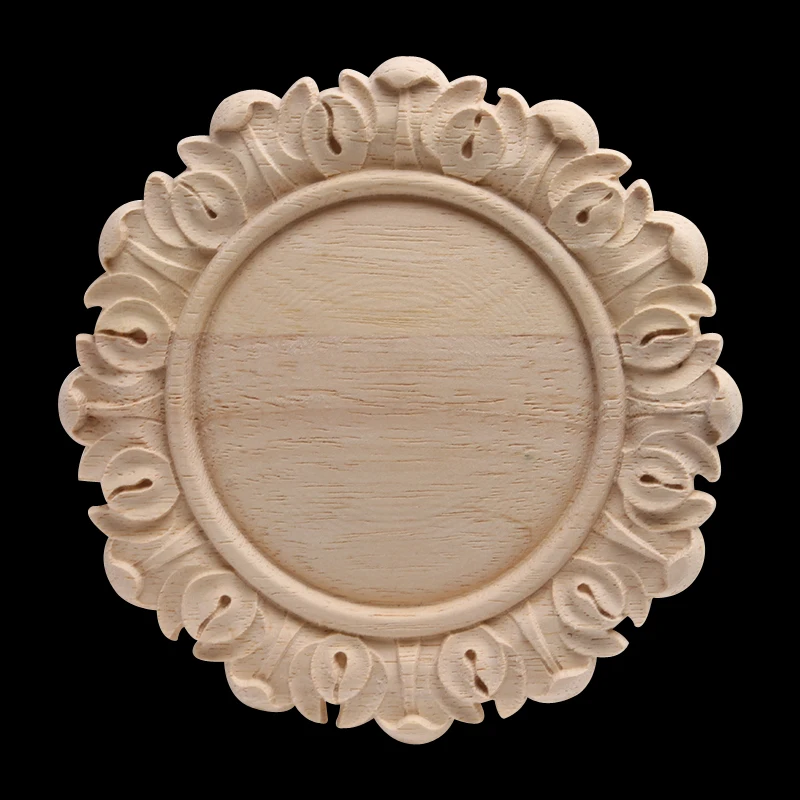 Твердая деревянная Декаль резьба по дереву Европейская круглая нашивка