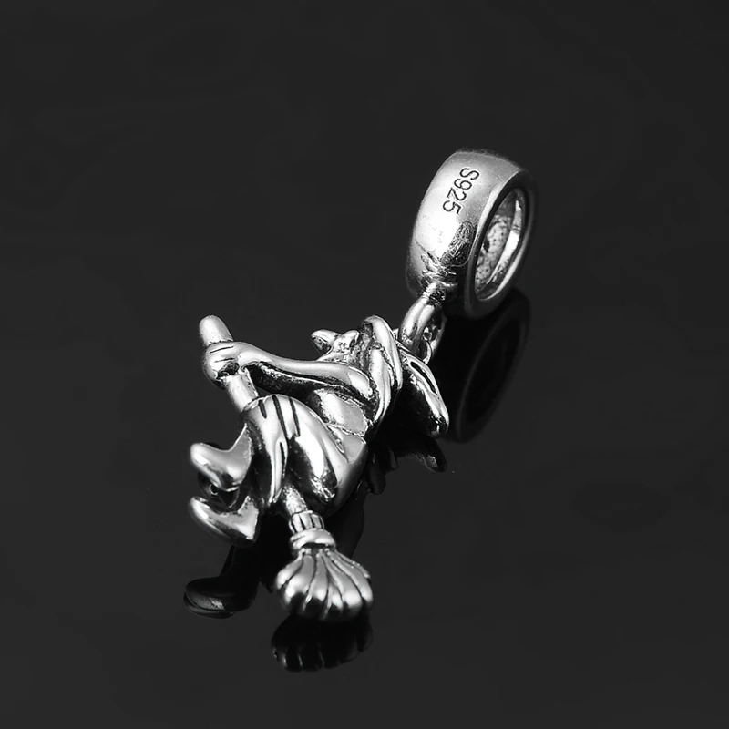 Magic Broom Witch 925 Sterling Silver Pendant Lucky Diy Charms Beads Fit Original europeu Charm Bracelet Jewelry making | Украшения и