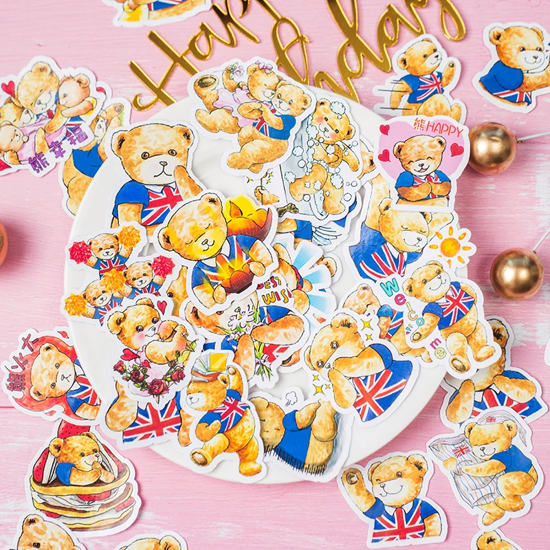 Наклейки для скрапбукинга наклейки &quotМедведь&quot 40 шт. Студенческая этикетка