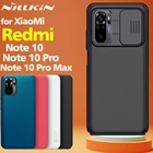 Для XiaoMi RedMi Note 10 Pro Max 5G Case, объектив камеры NILLKIN Slide, защищает конфиденциальность, матовая текстурированная волоконная крышка на Note 10 Pro