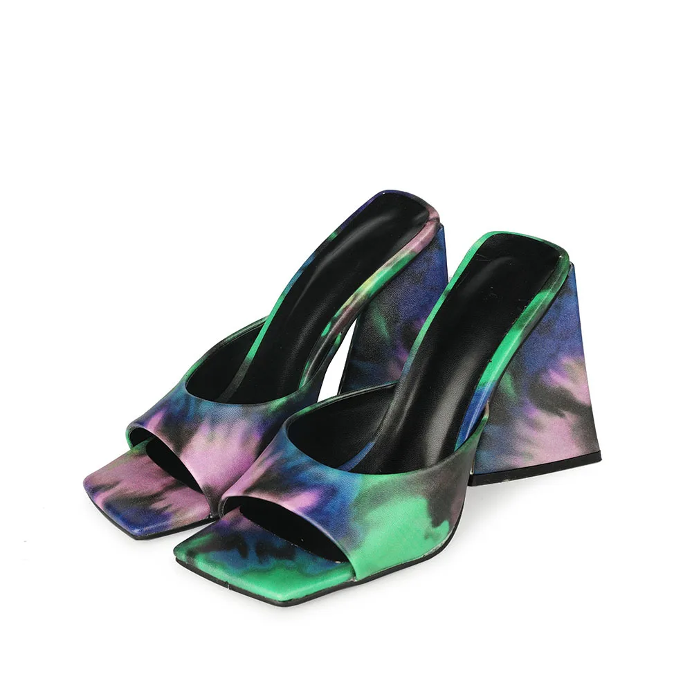 

2021 summer square head high heel sandals women's large 40-45 Chengdu women's shoes