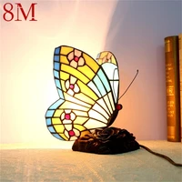 8m new table lamps contemporary creative butterfly led colorful desk light for home bedroom decoration