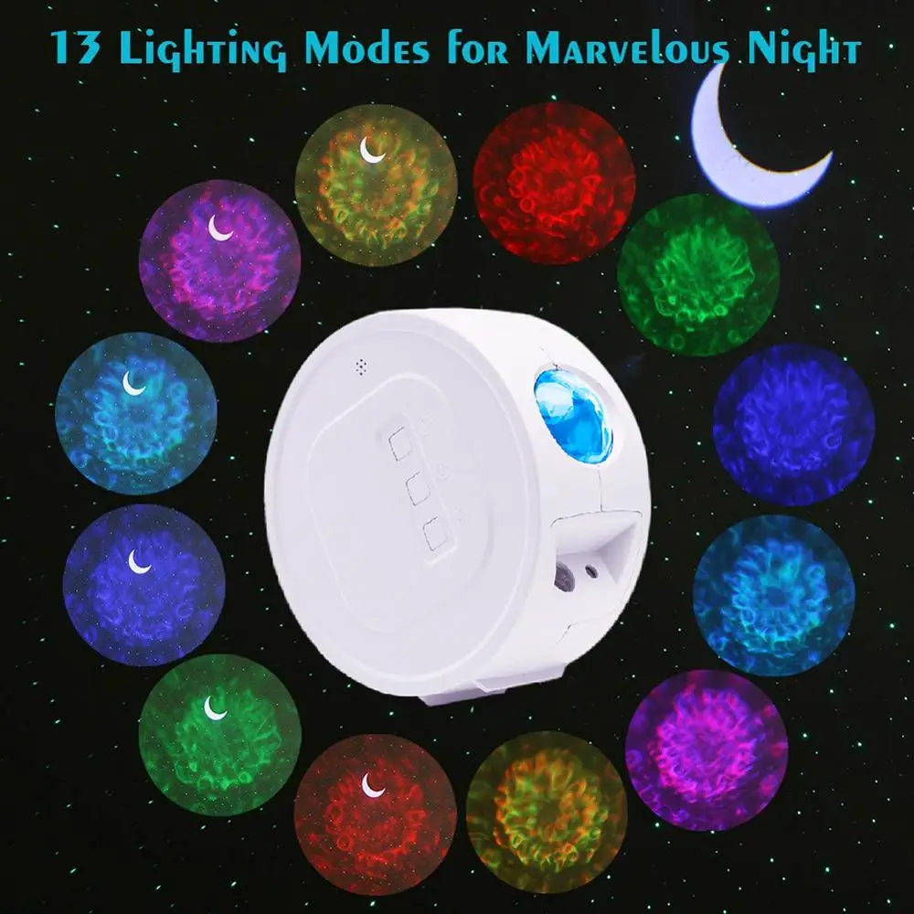 

Bluetooth Voice Control Led Night Light Projector Starry Sky Projection Ocean Wave Water Wave USB Night Lamp Kids nebula light