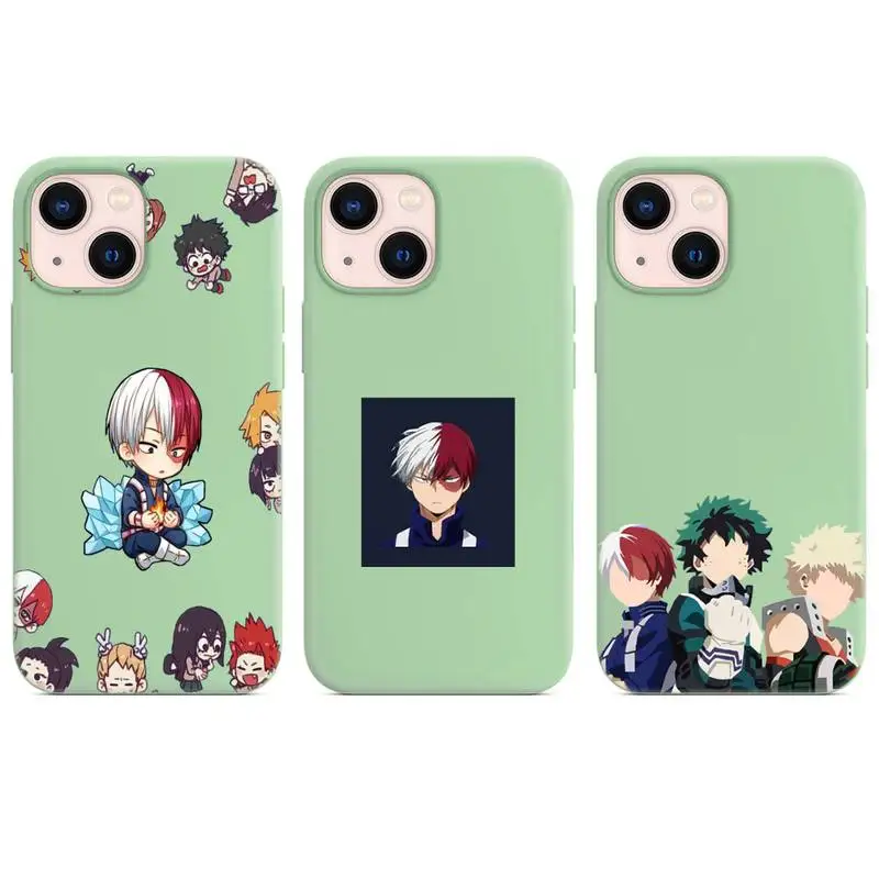 

My Hero Academia Phone Case for iphone 13 12 XS 11 pro max mini SE 2020 6 6s 7 8 plus X XR cases candy color green funda