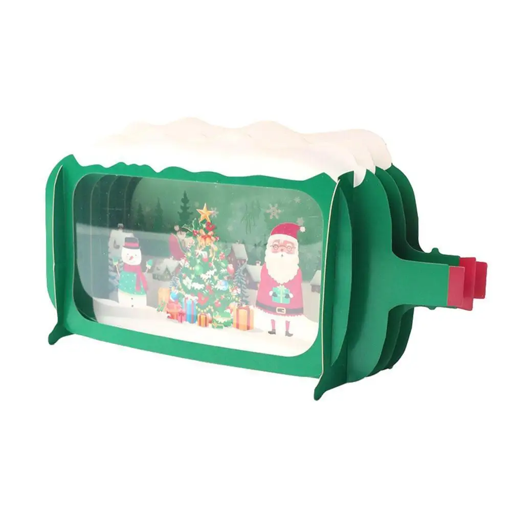 3D Up Greeting Card Handmade Happy Birthday Xmas Merry Christmas Card Gifts Invitation Card 9 Styles - Цвет: G