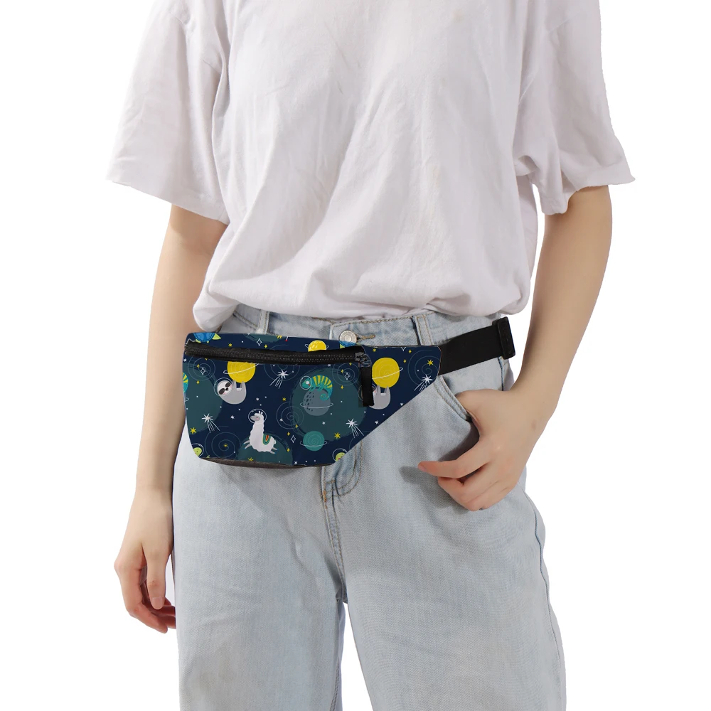 

Deanfun 3D Printed Fanny Pack Sloth Printed Waist Bag With Zipper Pouch Bag For Women D18003